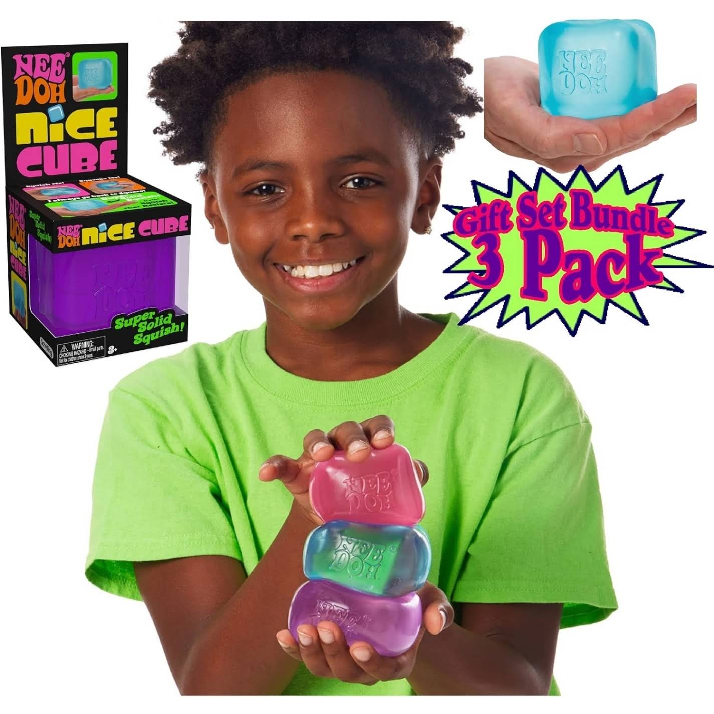NEEDOH Nice Cube Translucent NeeDoh ?C 3 Pack (Purple/Pink/Blue) - Image 4